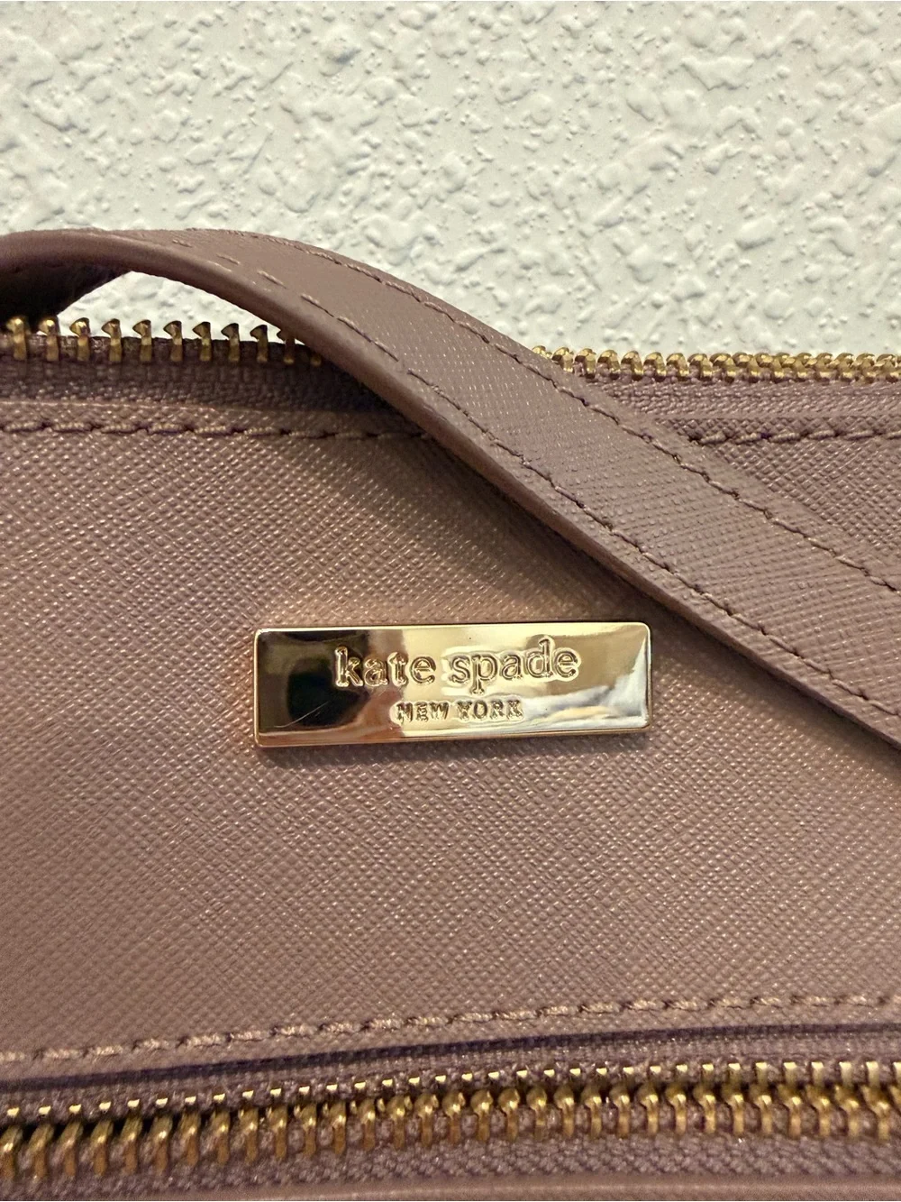 Kate Spade Dusty Mauve Leather crossbody Bag with Gold Hardware